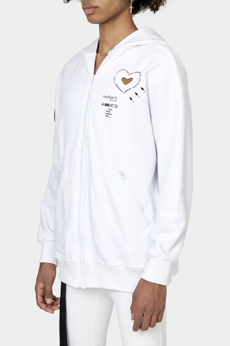 White hoodie HEART of UA 